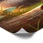 Niedliches Baby Raccoon mit Red Berries - Waldland Poster (Ecke)