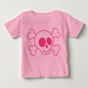 Niedliches Baby-Rosa-Schädel-T-Shirt Baby T-shirt