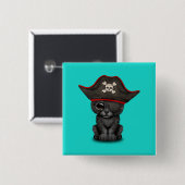 Niedliches Baby-schwarzer Panther CUB kapern Button (Vorne & Hinten)
