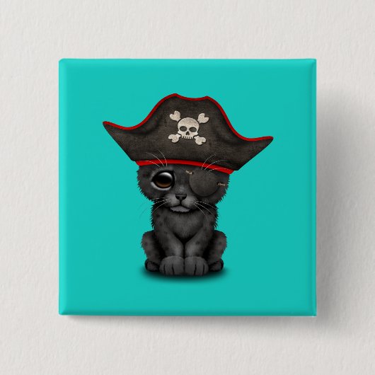 Niedliches Baby-schwarzer Panther CUB kapern Button (Vorderseite)