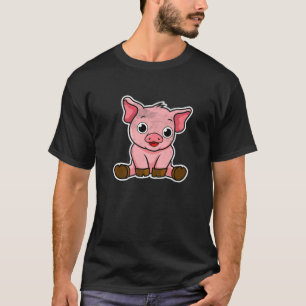 Niedliches Baby Schweine Bauer Schweinefleisch Bau T-Shirt