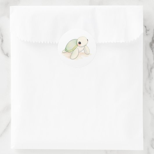 Niedliches Baby Sea Schildkröte Sticker Wasserfarb (Tasche)