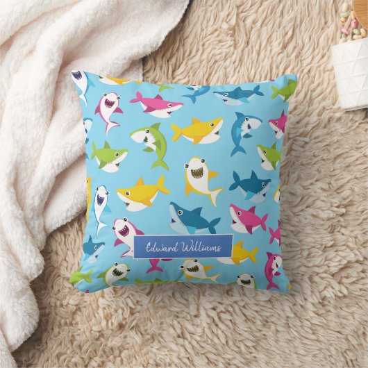 Niedliches Baby Shark Muster für kleine Kinder Kissen (Decke)