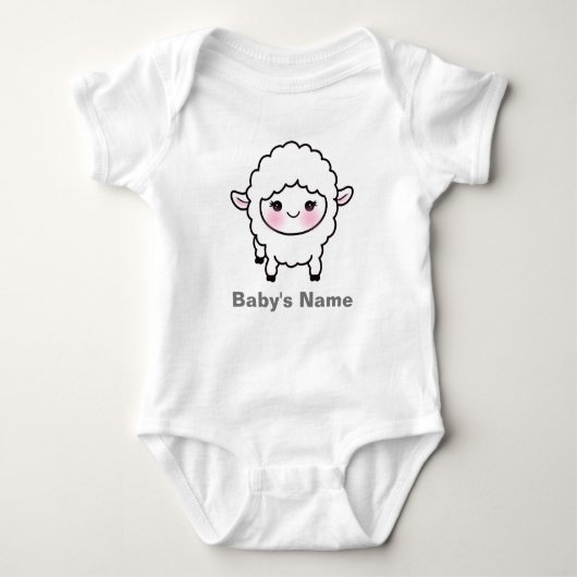Niedliches Baby Sheep Lamm Personalisiert Baby Bod Baby Strampler (Vorderseite)