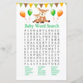 Niedliches Baby Shower Word Search Game (Vorderseite)