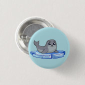 Niedliches Baby Siegel Cartoon Button (Vorne & Hinten)