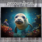 Niedliches Baby-Siegel Nah-up - Entkundung - Seidenpapier