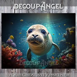 Niedliches Baby-Siegel Nah-up - Entkundung - Seidenpapier