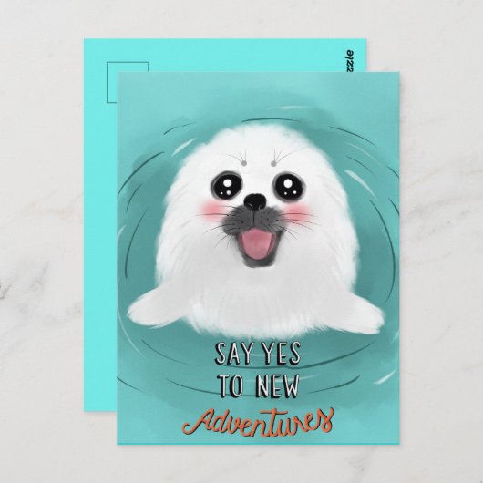 Niedliches Baby-Siegel Postkarte (Vorne/Hinten)