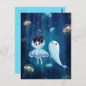 Niedliches Baby-Siegel Postkarte (Vorne/Hinten)