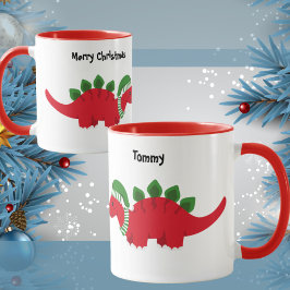 Niedliches Baby Stegosaurus mit farbenfrohen Weihn Tasse