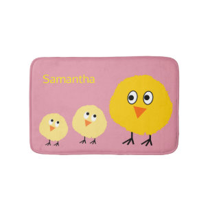 Niedliches Baby-Tierhuhn-personalisiertes Mädchen Badematte