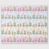 Niedliches Baby-Tierzirkus-Zug-Geschenk-Verpackung Geschenkpapier (Flach)