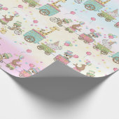 Niedliches Baby-Tierzirkus-Zug-Geschenk-Verpackung Geschenkpapier (Ecke)