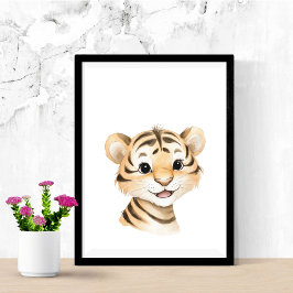 Niedliches Baby Tiger Kinderzimmer Dschungelsafari Poster