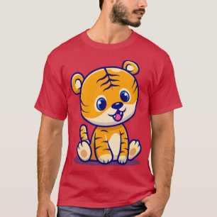 Niedliches Baby Tiger Sitting Cartoon1 T-Shirt
