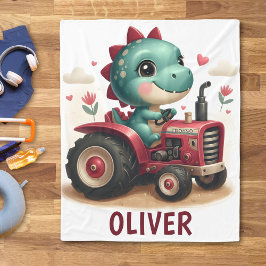 Niedliches Baby Trex Dinosaurier Autofahren Red Tr Fleecedecke