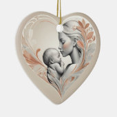 niedliches Baby und Mama Keramik Ornament (Rechts)