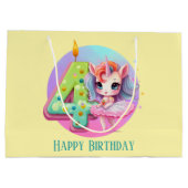 Niedliches Baby Unicorn 4. Große Geschenktüte (Rückseite)