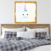 Niedliches Baby Unicorn mit Flügeln Leinwanddruck (Insitu (Schlafzimmer))