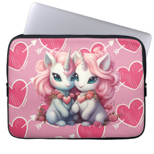 Niedliches Baby Unicorns Cuple für Valentinstag Ge Laptopschutzhülle