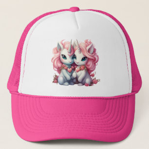 Niedliches Baby Unicorns Cuple für Valentinstag Ge Truckerkappe