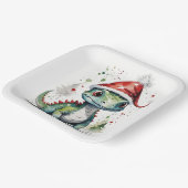 Niedliches Baby Weihnachten Dinosaurier in einer W Pappteller (Gewinkelt)