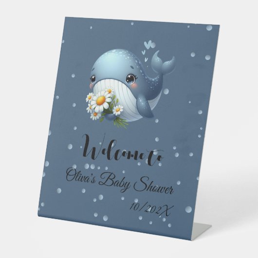 Niedliches Baby Whale Babydusche Schild (Vorderseite)