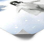 Niedliches Baby Winter Pinguin Kinderzimmer Wandde Poster (Ecke)