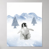 Niedliches Baby Winter Pinguin Kinderzimmer Wandde Poster (Vorne)