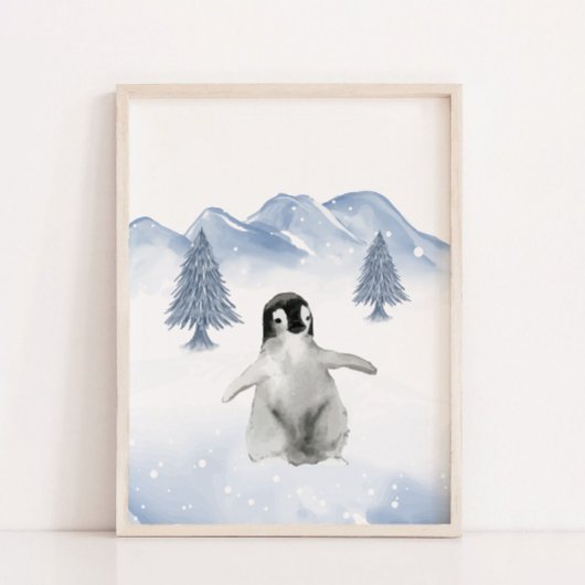Niedliches Baby Winter Pinguin Kinderzimmer Wandde Poster