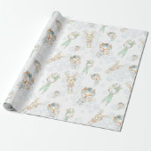 Niedliches Baby Woodland Forest Animes Fox Bunny Geschenkpapier (Ungerollt)