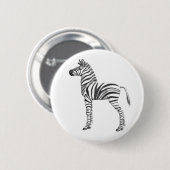 Niedliches Baby Zebra Zeichnend Button (Vorne & Hinten)