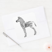 Niedliches Baby Zebra Zeichnend Quadratischer Aufkleber (Umschlag)