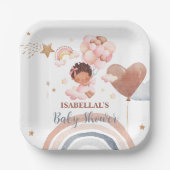 Niedliches Babybunny African American Children Dus Pappteller (Vorderseite)