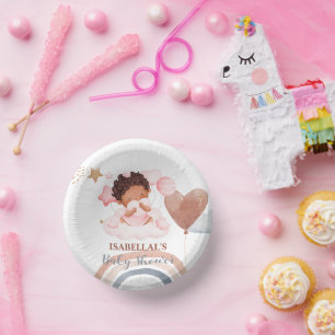 Niedliches Babybunny African American Children Dus Pappteller