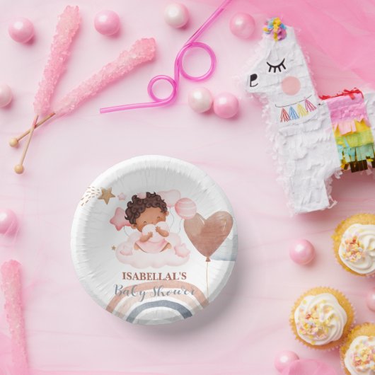 Niedliches Babybunny African American Children Dus Pappteller (Party)