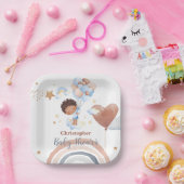 Niedliches Babybunny African American Children Dus Pappteller (Party)