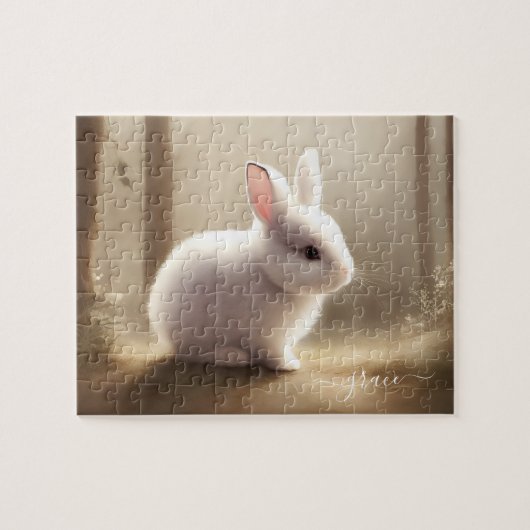 Niedliches Babybunny, Name Puzzle (Horizontal)