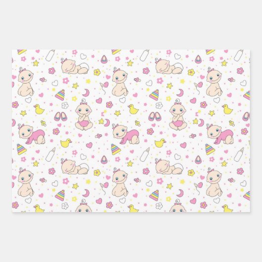 Niedliches Babydesign Geschenkpapier Set (Vorderseite)