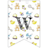 Niedliches Babyduschenmuster Wimpelkette (Dritte Fahne)