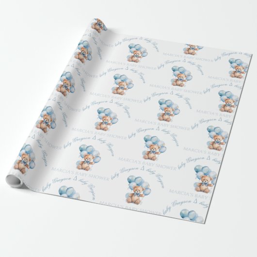 Niedliches Babyduschpapier für Babyboote Geschenkpapier (Ungerollt)