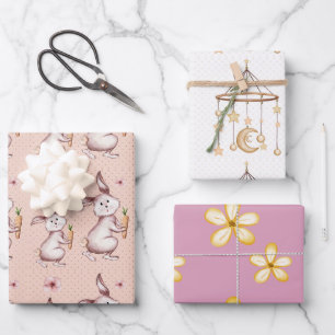 Niedliches Babyduschpapier Geschenkpapier Set