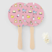 Niedliches Babyduschverhalten Fächer (Vorne und Hinten)