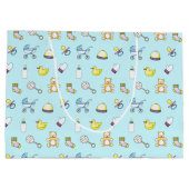 Niedliches Babyduschverhalten Große Geschenktüte (Rückseite)