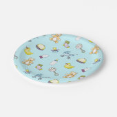 Niedliches Babyduschverhalten Pappteller (Schrägansicht)