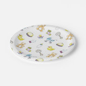 Niedliches Babyduschverhalten Pappteller (Schrägansicht)