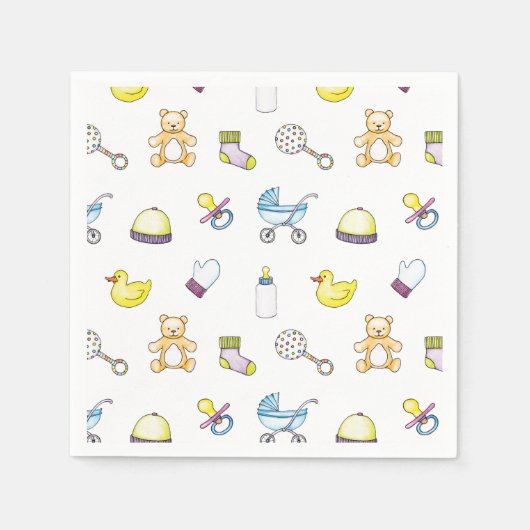 Niedliches Babyduschverhalten Serviette (Vorderseite)