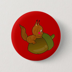 niedliches Babyeichhörnchen Button