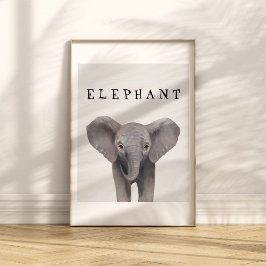 Niedliches Babyelephant-Kinderplakat Poster